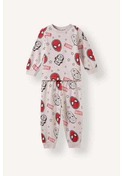 Defacto %100 Pamuklu Marvel Lisanslı Beli Lastikli Pijama Takımı Erkek Bebek F4579a526augr470 Gri-gr470