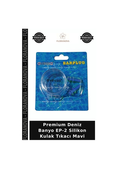 Premium Deniz Banyo Ep-2 Silikon Kulak Tıkacı Mavi Unisex