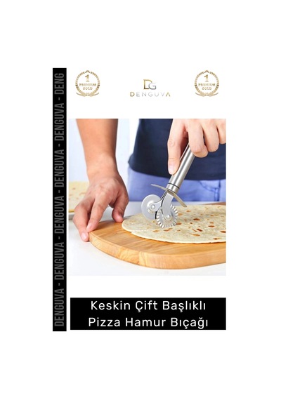 Hamurbıçağı Paslanmaz Çelik Keskin Profesyonel Mutfak Pratik Hamur Çift Başlıklı Pizza Hamur Bıçağı Çok Renkli