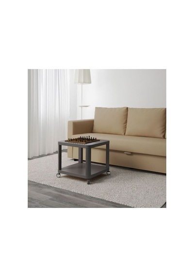 Ikea Tıngby Tekerlekli Yan Sehpa, Gri, 50x50 Cm
