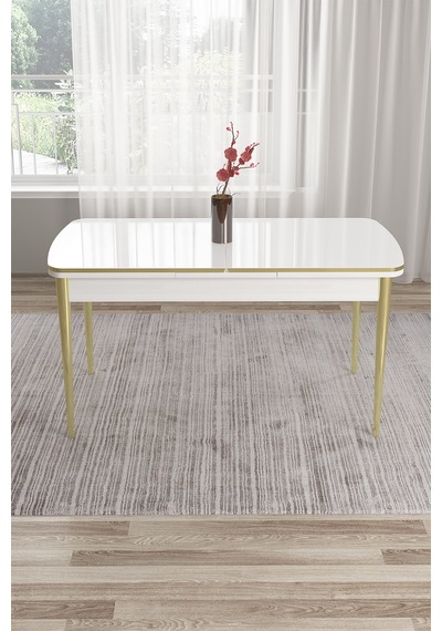 Canisa Tia Serisi 80x132 Açılabilir Mdf Mutfak Masası Takımı Beyaz Masa Gold Detay 6 Mürdüm Sandalye Masa Beyaz Sandalye Mürdüm Canisa Tia Serisi 80x132 Açılabilir Mdf Mutfak Masası Takımı Beyaz Masa Gold Detay 6 Mürdüm Sandalye Masa Beyaz Sandalye Mürdüm