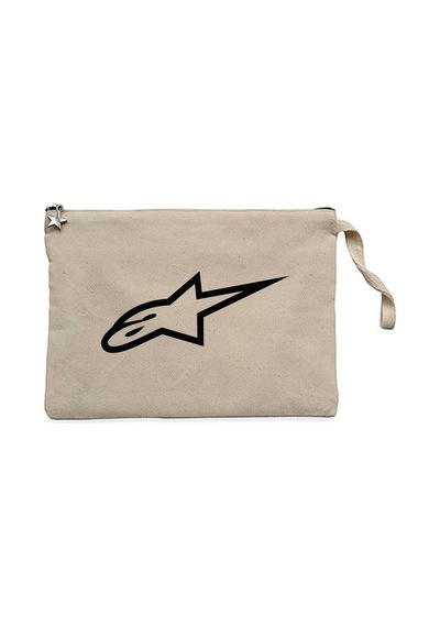 Alpinestars Logo Black Krem Clutch Astarlı Cüzdan / El Çantası