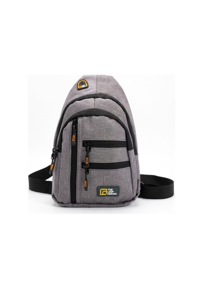 The Loop Desing Unisex Çok Bölmeli Çapraz Ayarlanabilir Askılı Göğüs Omuz Çantası Gri