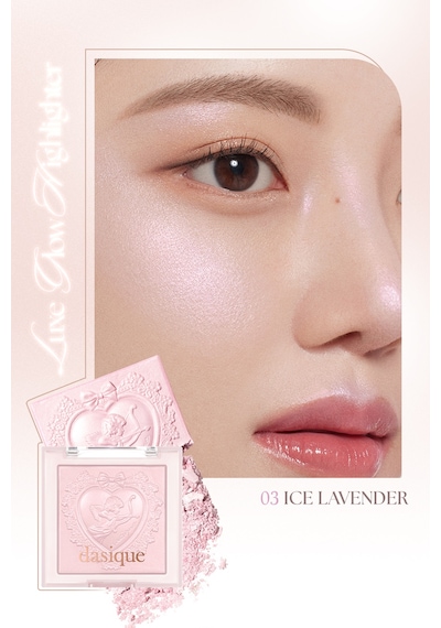 Dasique İnci Taneleriyle Yoğun Işıltı Sunan Özel Tasarımlı Aydınlatıcı Luxe Glow Highlighter 03 Ice Lavender