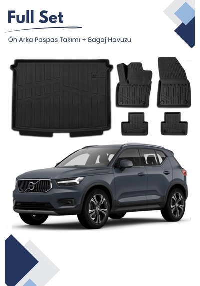 Volvo Xc40 2019-2020-2021-2022-2023-2024-2025 Model Tam Uyumlu Paspas+bagaj Havuzu Seti