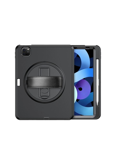 Apple İpad  Uyumlu- Pro 11 2018 Kılıf Hand Strap Tablet Kılıfı - Siyah Arka Kapak