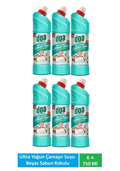 Doa Ultra Çamaşır Suyu Beyaz Sabun Kokulu 6 X 750 Ml 6'lı Set
