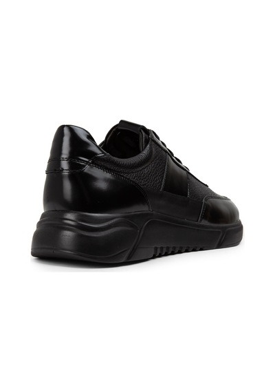 Deery Hakiki Deri Siyah Erkek Sneaker Ayakkabı - 01963Msyhe01 Siyah