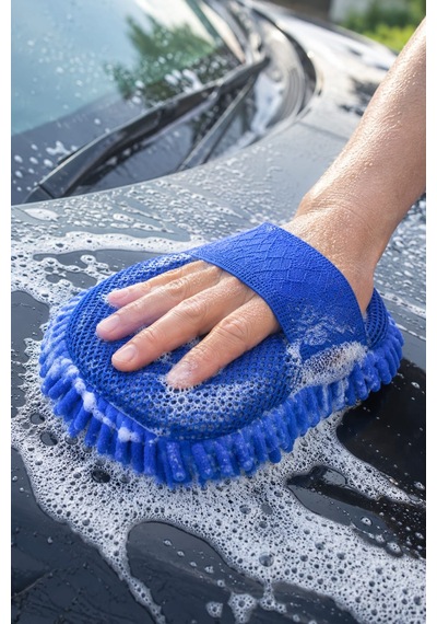 Deconitte Mikrofiber Oto Yıkama Süngeri, Çizmez Araç Temizlik Pedi, Ergonomik El Bantlı Araba Sünger