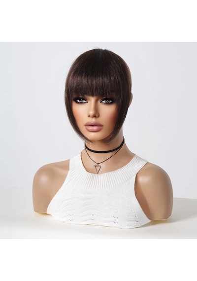 Yoğun Gerçek Perçem / Koyu Kestane - Mydr-582533 Çok Renkli
