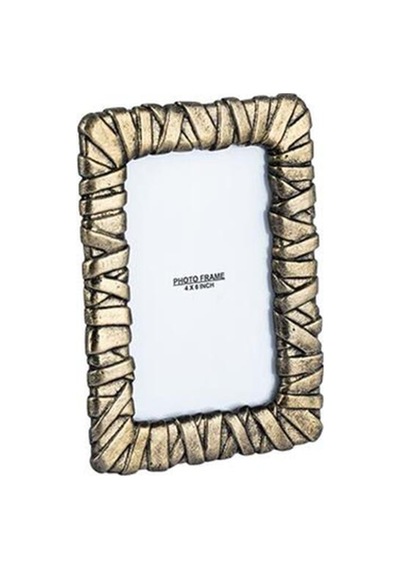 La Medore Wrap Collectıon Antıque Brass Small Photo Frame 14x19 Cm
