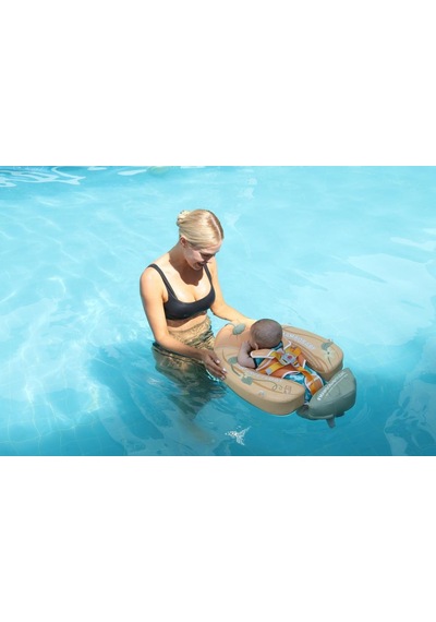 Mambobaby Yüzme Simidi - Pumpkin, Emniyetli, Gölgelikli Ve Ayak Destekli