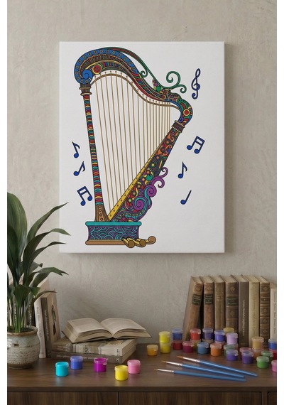 Arp Desenli Mandala Tuval Boyama Seti 40x50 Cm