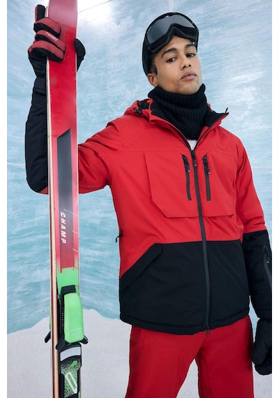 Defacto Su İtici Slim Fit Dar Kesim Kapüşonlu Fermuarlı Kayak Montu F3796ax25wnrd296 Kırmızı-rd296