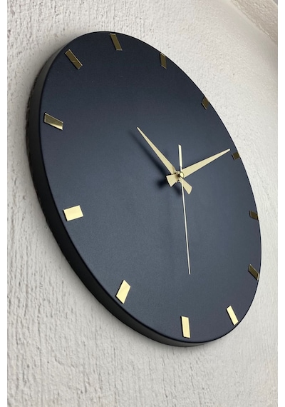 Makuse Model Modern Dekoratif Metal, Aynalı, Akar Sessiz Mekanizmalı, Duvar Saati 40 40cm Siyah-gold Siyah - Altın