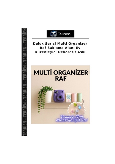 Delux Serisi Multi Organizer Raf Saklama Alanı Ev Düzenleyici Dekoratif Askı Çok Renkli