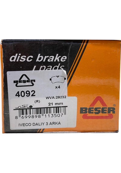 Beşer 4092 Arka Fren Balatası Daily Ii-Iii 03-06