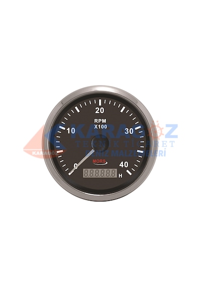 MORS DEVİR SAATİ 4000RPM SİYAH 100MM  MOTOR SAATLİ 12-24V
