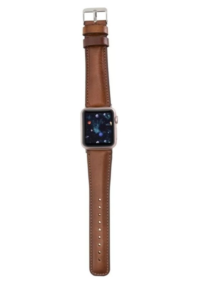 Apple Watch Uyumlu Deri Kordon 42-44-45mm Rst2ef Taba Diğer