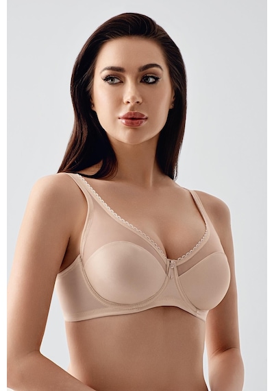New Bra Kadın C Kap Balenli Tül Detaylı Toparlayıcı Sütyen Ten 2304 Ten