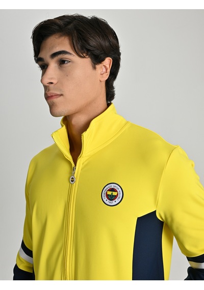 Fenerium Erkek Trıbun Diyagonal Detaylı Sweat Sarı