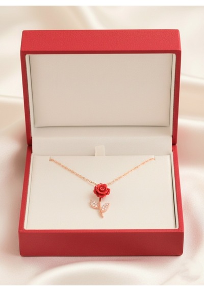 Çekirdekjewelry 925 Ayar Gümüş Güllü Kolye Rose