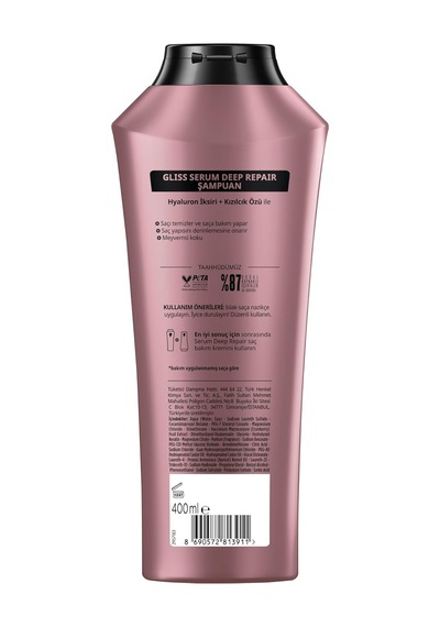 Serum Deep Repair Biotin Kompleksi Ve Şakayık Çiçeği Özlü Şampuan 400ml 3lü Paket Beyaz