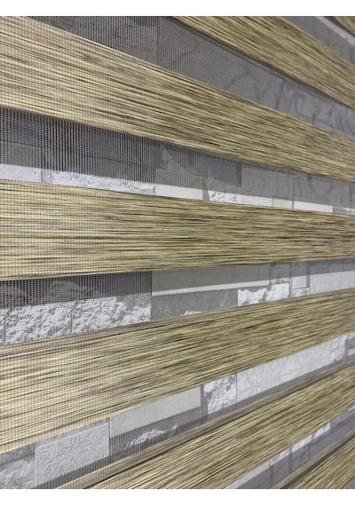 Bambu Açık Kahve Renk Zebra Perde (Etekli)