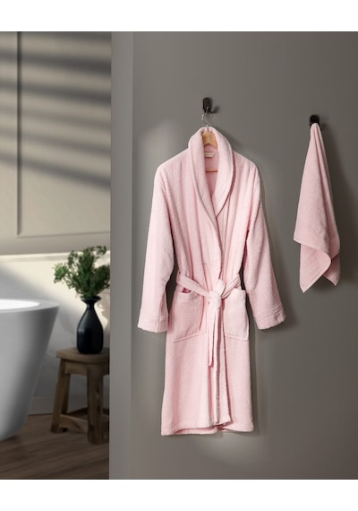 Madame Coco Avril Şalyaka Unisex Bornoz Set 8684427025574 Pudra