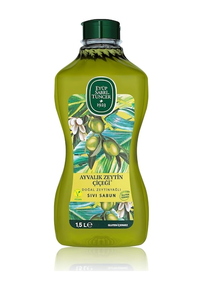 Doğal Zeytinyağlı Sıvı Sabun Ayvalık Zeytin Çiçeği 1,5 L Pet Şişe 1 Paket