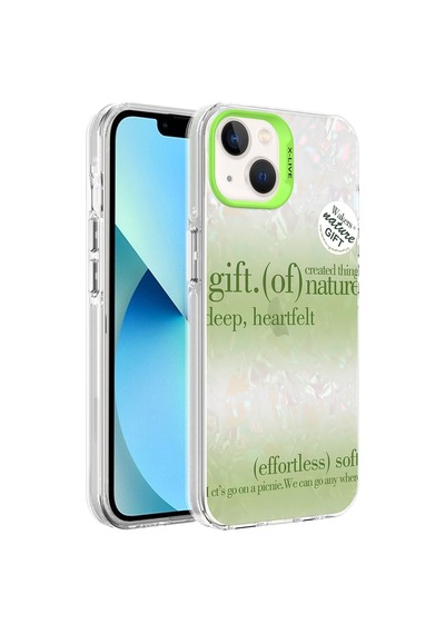 Apple Uyumlu iPhone 14 Mermer Desenli Tchs Marbello Kılıf-yeşil Yeşil Yeşil