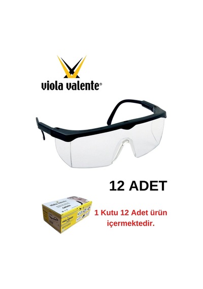 Classic Şeffaf Koruyucu Gözlük - 12 Adet