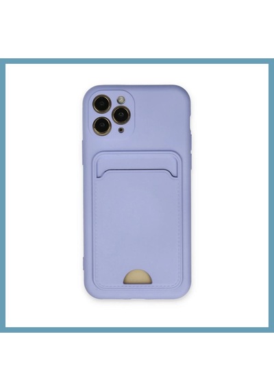 Bezos İphone 11 Pro Uyumlu Kılıf Kelvin Kartvizitli Silikon - Lila Mbt06