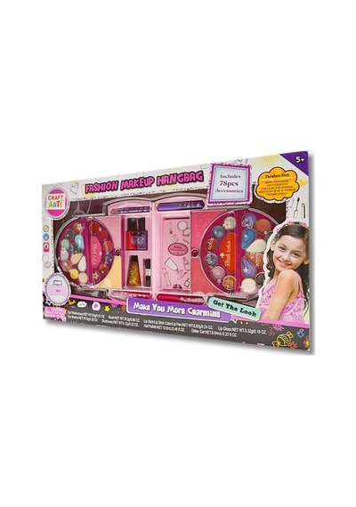 Craft And Arts Fashion Makyaj Çantası S22632 5+ Yaş Çocuk Makyaj Seti, Aynalı El Çantası Tasarımlı, Parabensiz