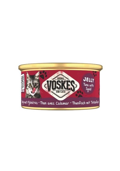 Voskes Jelly Ton Balığı Ve Kalamarlı Yetişkin Kedi Konservesi 85 Gr