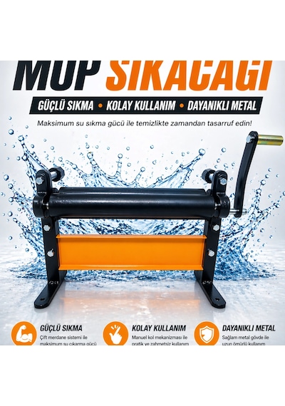 Bez Sıkma Aparatı Oto Yıkama Havlu Makinesi - Merdaneli Manuel Bez Sıkma Hızlı Kurutma - 40cm