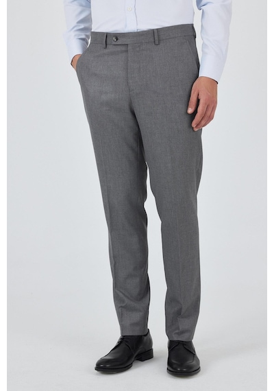İmza Gri Esnek Yandan Cepli Comfort Fit Classic Pantolon 1003250154 Gri