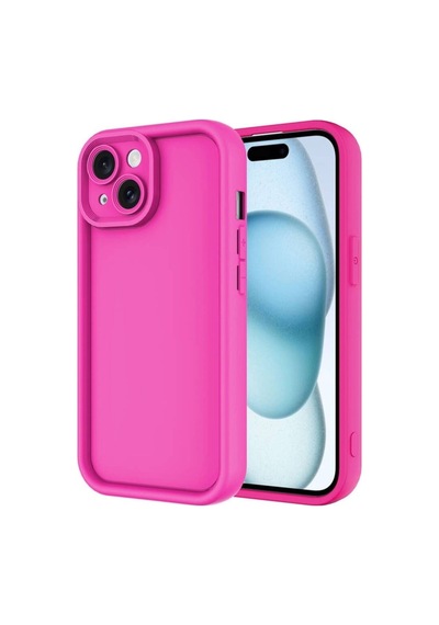 Apple Uyumlu iPhone 14 Kılıf Kamera Korumalı Zore Ananas Kapak Pembe Koyu