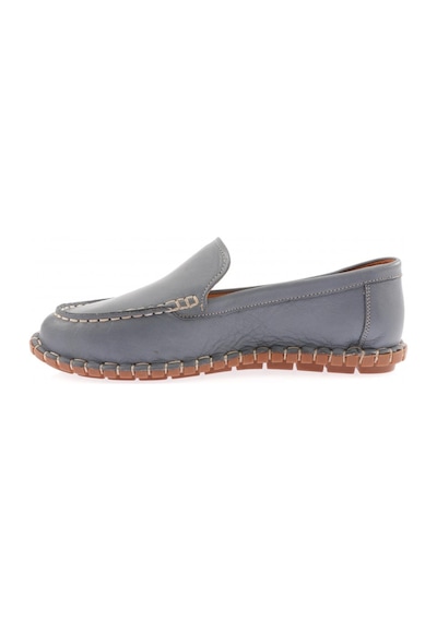 Dgn 603-23y Kadin Dikiş Detayli Loafer Ayakkabi 603-2109-R0884 Koyu Mavi