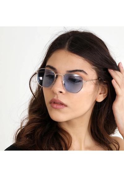 Beşgen Altın Navy Unisex Güneş Gözlüğü