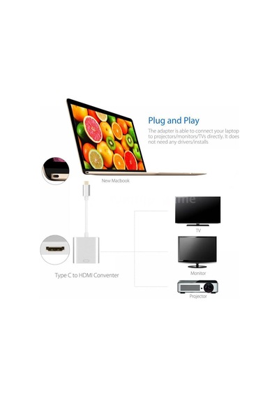 Usb 3.1 Type-C To Hdmi 4K Çevirici Dönüştürücü Adaptör