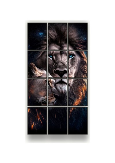 12 Parça Sevgili Aslan Çerçeve Görünümlü Mdf Tablo Duvar Süsü Hediyelik Eşya 45cm X 85cm Renkli - 602524267 Renkli 12 Parça Sevgili Aslan Çerçeve Görünümlü Mdf Tablo Duvar Süsü Hediyelik Eşya 45cm X 85cm Renkli - 602524267 Renkli