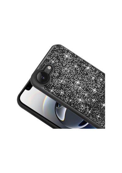 Apple Uyumlu iPhone 16e Kılıf Parlak Taşlı Tasarım Zore Pırlanta Kapak Siyah