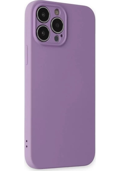 Newface Apple İphone 13 Pro Kılıf Nano İçi Kadife Silikon - Koyu Lila