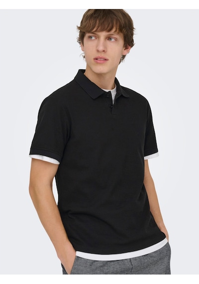 Only & Sons Ben Erkek Siyah Polo Tişört 22035825-b