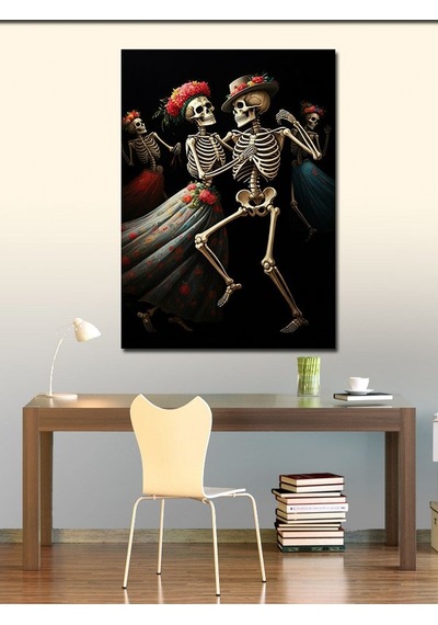 Kanvas Tablo Dans Eden İskeletler 100cmx140cm