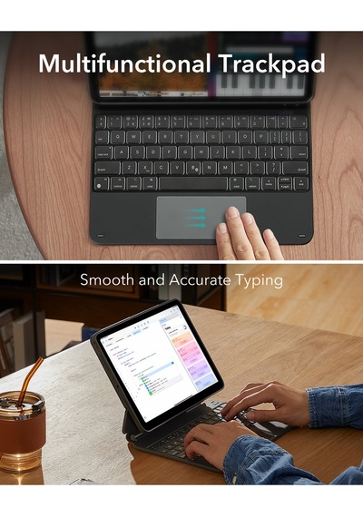 Apple Uyumlu iPad Pro 11" 2024, M4 Rebound Manyetik 360 Klavyeli Kılıf Klavyeli Kılıf