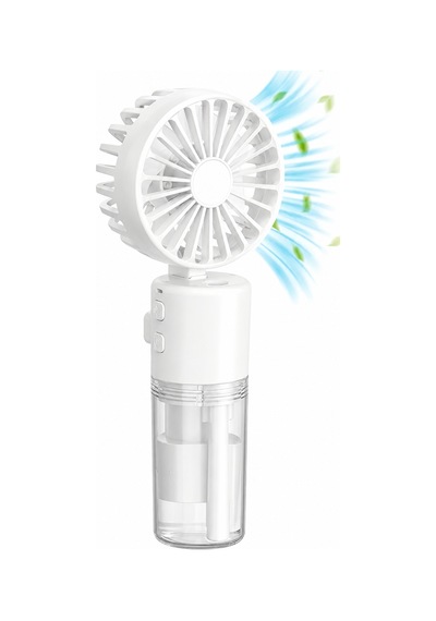 Mini Fan Şarjlı El Fanı Beyaz Boyuna Asmalı Usb Type-c Şarjlı 4 Kademeli Taşınabilir Vantilatör Serinletici Fan