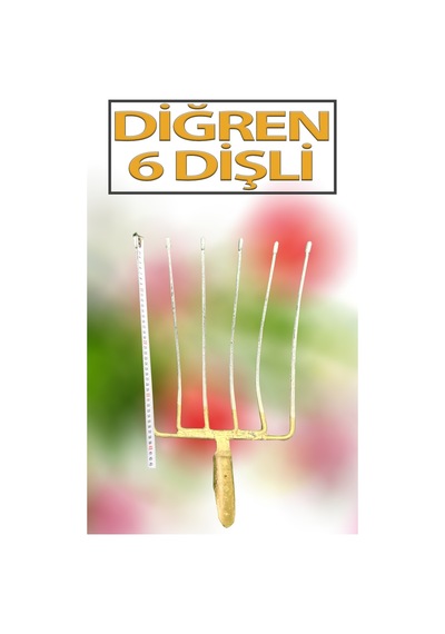 6 Dişli Metal Dirgen 38 Cm Güçlü Yapı, Uzun Ömürlü Bahçe Yardımcısı Pancar Dirgeni