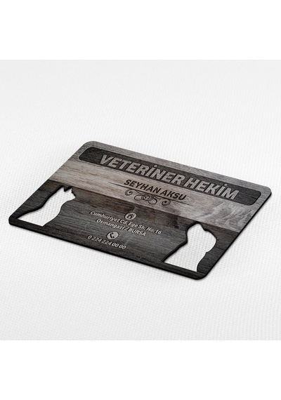 Kişiye Özel Mesleki veteriner Hekim Ahşap Kartvizit (Model 1-4) 5